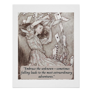 Vintage Alice im Wunderland fällt Poster