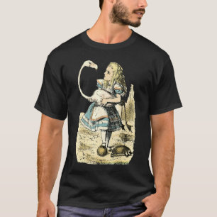 Vintage Alice im Wunderland Flamingo Croquet Illus T-Shirt