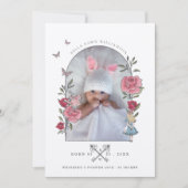 Vintage Alice im Wunderland Geburtsankündigung Einladung (Vorderseite)