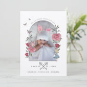 Vintage Alice im Wunderland Geburtsankündigung Einladung (Stehend Vorderseite)