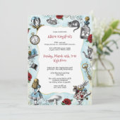 Vintage Alice im Wunderland Geburtstag Einladung (Stehend Vorderseite)