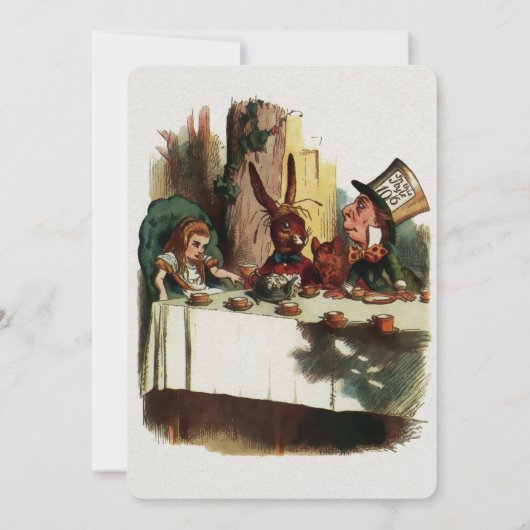 Vintage Alice im Wunderland Geburtstag Einladung (Rückseite)