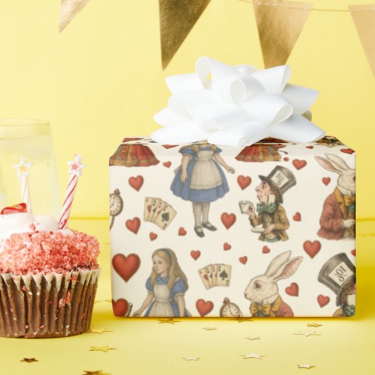 Vintage Alice im Wunderland Geschenkpapier (Geburtstagsparty)