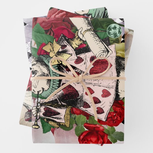 Vintage Alice im Wunderland Geschenkpapier Set (Beispiel)