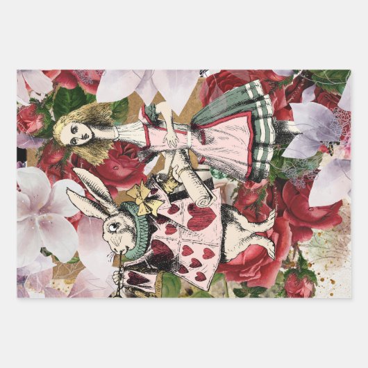 Vintage Alice im Wunderland Geschenkpapier Set (Vorderseite 3)