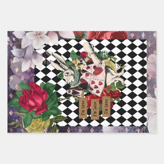 Vintage Alice im Wunderland Geschenkpapier Set (Vorderseite)