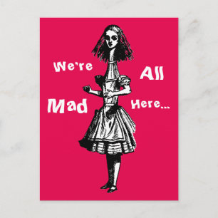 Vintage Alice im Wunderland gestreckt Postkarte