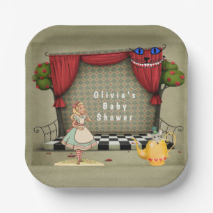 Vintage Alice im Wunderland Girl Babydusche Pappteller