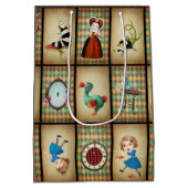 Vintage Alice im Wunderland Girl Custom Mittlere Geschenktüte (Rückseite)