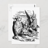 Vintage Alice im Wunderland, Griffin, Mock Turtle Postkarte (Vorne/Hinten)