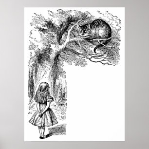 Vintage Alice im Wunderland, Grinsekatze Poster