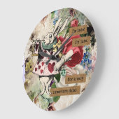 Vintage Alice im Wunderland Große Wanduhr (Winkel)