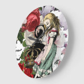 Vintage Alice im Wunderland Große Wanduhr (Winkel)