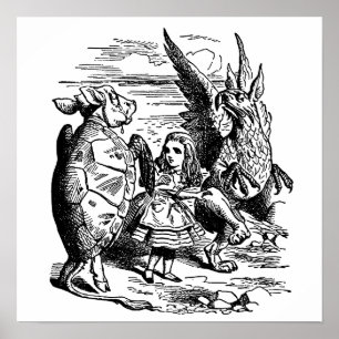 Vintage-Alice im Wunderland, Gryphon, Mock Turtle Poster