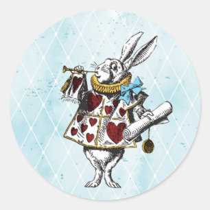Vintage-Alice-im-Wunderland-Hase Runder Aufkleber