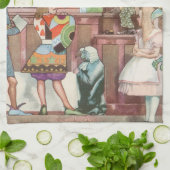Vintage Alice im Wunderland, Herzkönigin Geschirrtuch (Gefaltet)
