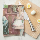 Vintage Alice im Wunderland, Herzkönigin Geschirrtuch (Viertel Falte)