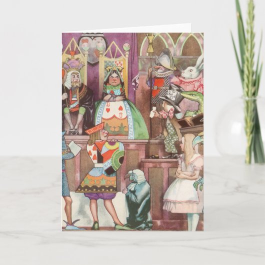 Vintage Alice im Wunderland, Herzkönigin Karte (Vorderseite)