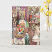 Vintage Alice im Wunderland, Herzkönigin Karte (Gelbe Blume)
