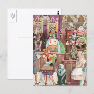 Vintage Alice im Wunderland, Herzkönigin Postkarte