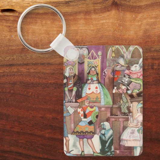 Vintage Alice im Wunderland, Herzkönigin Schlüsselanhänger (Vorderseite)