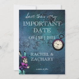 Vintage Alice im Wunderland Hochzeit speichern das Save The Date
