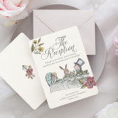 Vintage Alice im Wunderland Hochzeitsempfang Begleitkarte