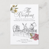 Vintage Alice im Wunderland Hochzeitsempfang Begleitkarte (Vorderseite)