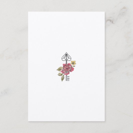 Vintage Alice im Wunderland Hochzeitsempfang Begleitkarte (Rückseite)