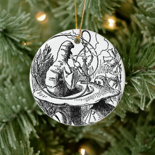 Vintage Alice im Wunderland Hookah Raupe Keramikornament (Baum)