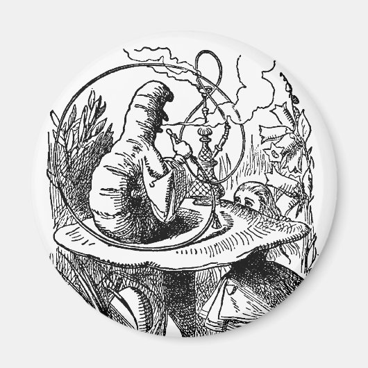 Vintage Alice im Wunderland Hookah Raupe Magnet (Vorne)