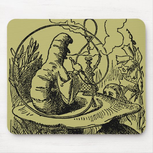 Vintage Alice im Wunderland Hookah Raupe Mousepad (Vorne)
