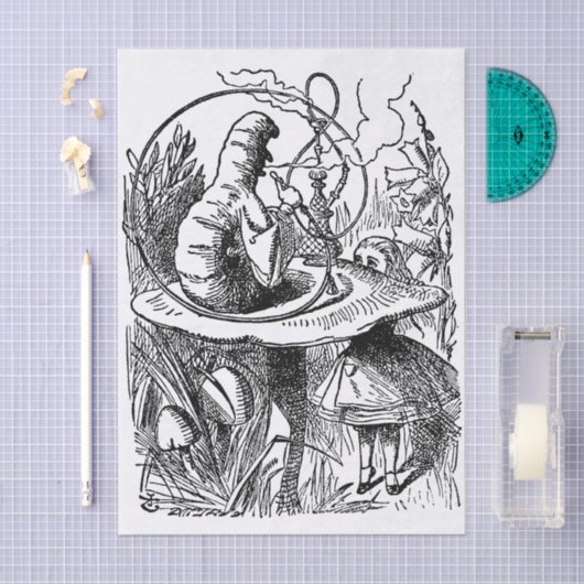 Vintage Alice im Wunderland Hookah Raupe Seidenpapier (Handwerk)