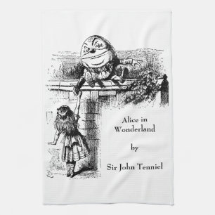 Vintage Alice im Wunderland, Humpty Dumpty an der  Geschirrtuch