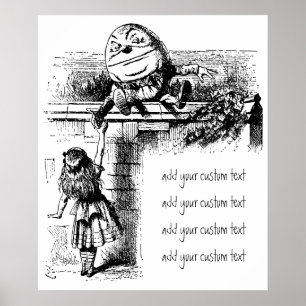 Vintage Alice im Wunderland, Humpty Dumpty an der Poster