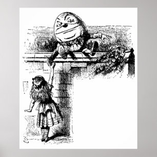 Vintage Alice im Wunderland, Humpty Dumpty auf der Poster