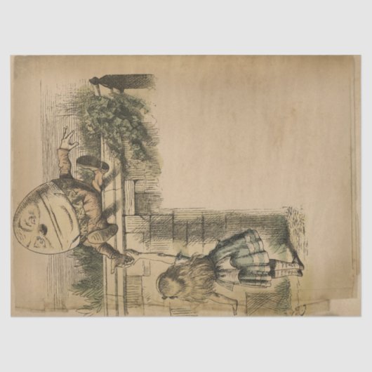 Vintage Alice im Wunderland Humpty Dumpty Seidenpapier (Vorderseite)