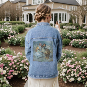 Vintage Alice im Wunderland, Illustration  Jeansjacke