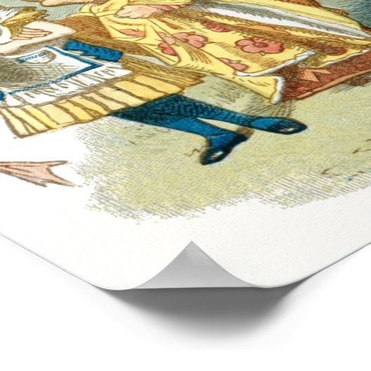 Vintage Alice im Wunderland Illustration Poster (Ecke)