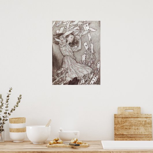 Vintage Alice im Wunderland Illustration Poster (Küche)