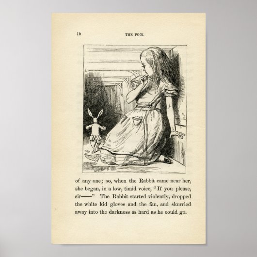 Vintage Alice im Wunderland Illustration Poster (Vorne)