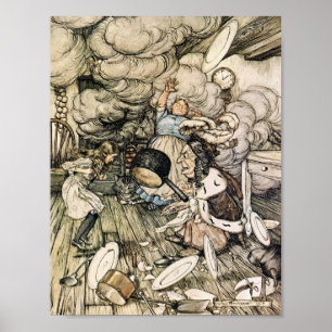 Vintage Alice im Wunderland Illustration Poster