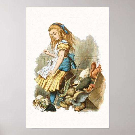 Vintage Alice im Wunderland Illustration Poster (Vorne)