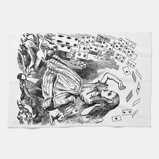 Vintage Alice im Wunderland, Kartenspielen Geschirrtuch (Horizontal)