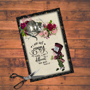 Vintage Alice im Wunderland Katze und Mad Hatter Seidenpapier