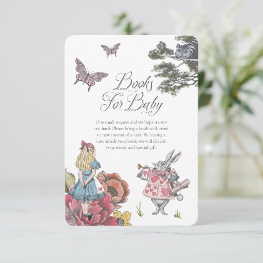 Vintage Alice im Wunderland | Kinderbücher Begleitkarte (Stehend Vorderseite)