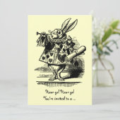 Vintage Alice im Wunderland Kinderdusche Einladung (Stehend Vorderseite)