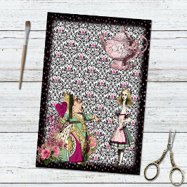 Vintage Alice im Wunderland Königin des Herzens Te Seidenpapier