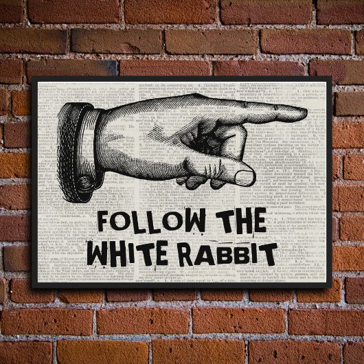 Vintage Alice im Wunderland Kostenvoranschlag Hand Poster