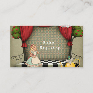 Vintage Alice im Wunderland Mädchen Baby-Registrie Visitenkarte